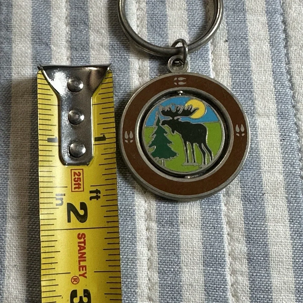 Kennebunkport Maine Moose Spinning Keychain Metal Souvenir Scenic‎ Design